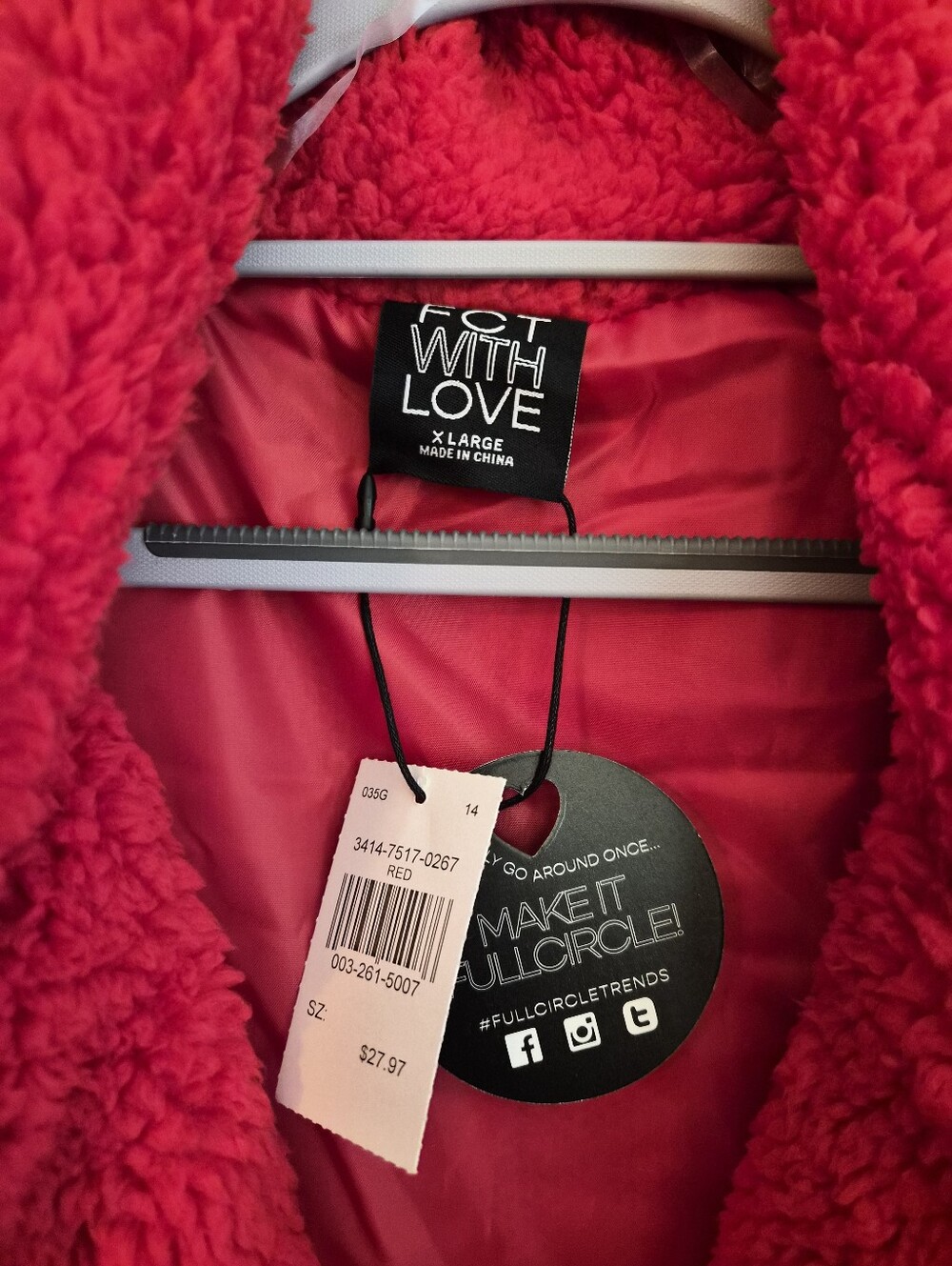 BRIGHT RED BRAND NEW FULLY LINED LONG COAT